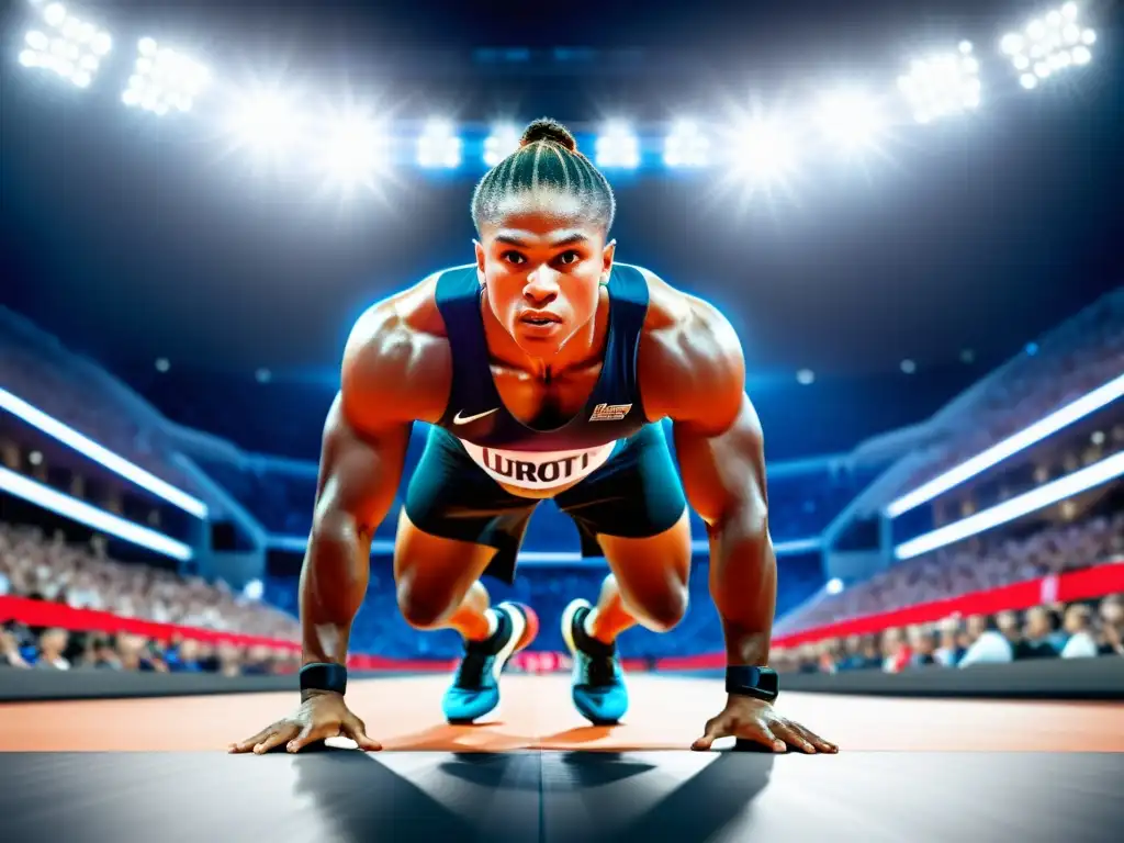 Un atleta profesional en acción, demostrando fuerza y rendimiento en competición