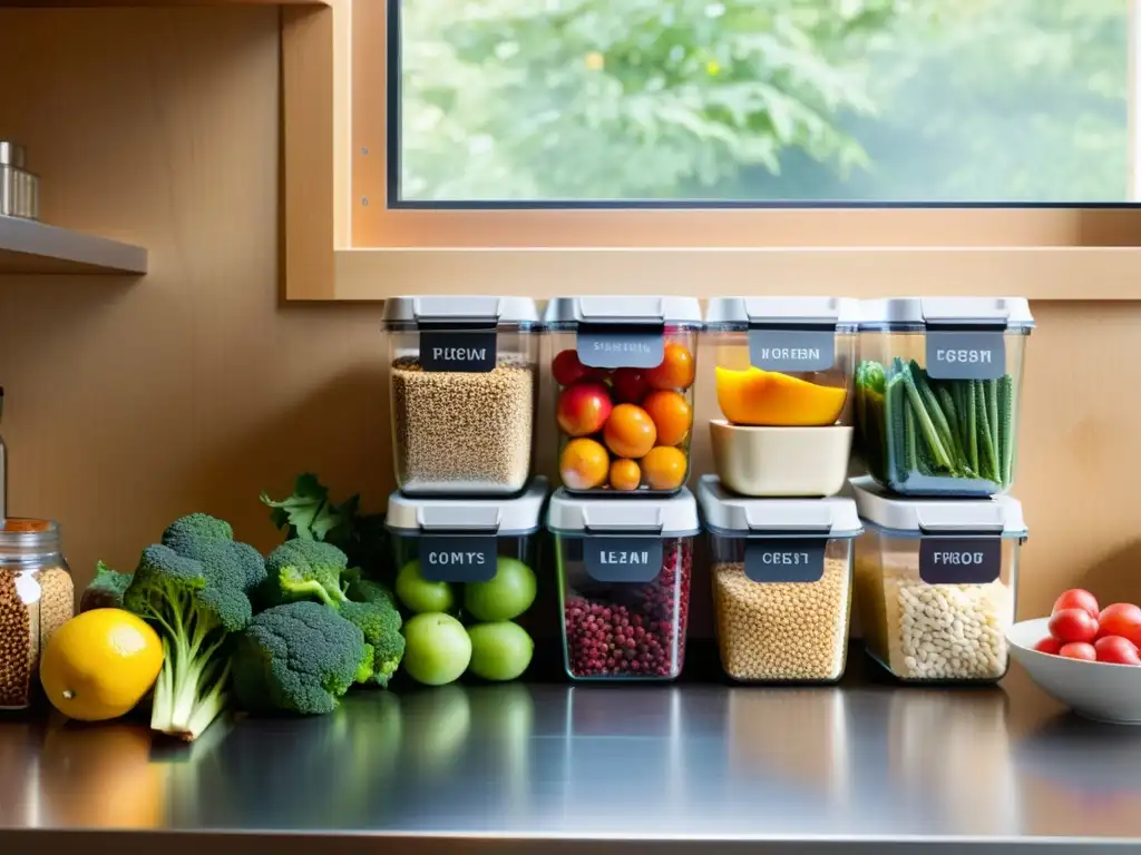Nutrición deportiva para ciclistas: cocina organizada Una cocina de ciclista con alimentos frescos y organización meticulosa, nutrición deportiva personalizada para el rendimiento en el ciclismo