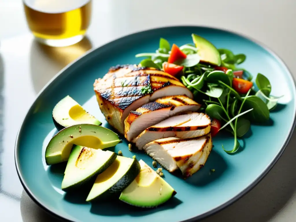 Deliciosa comida postentrenamiento en cocina moderna Una comida post-entrenamiento equilibrada y apetitosa frente a la ventana anabólica en nutrición deportiva
