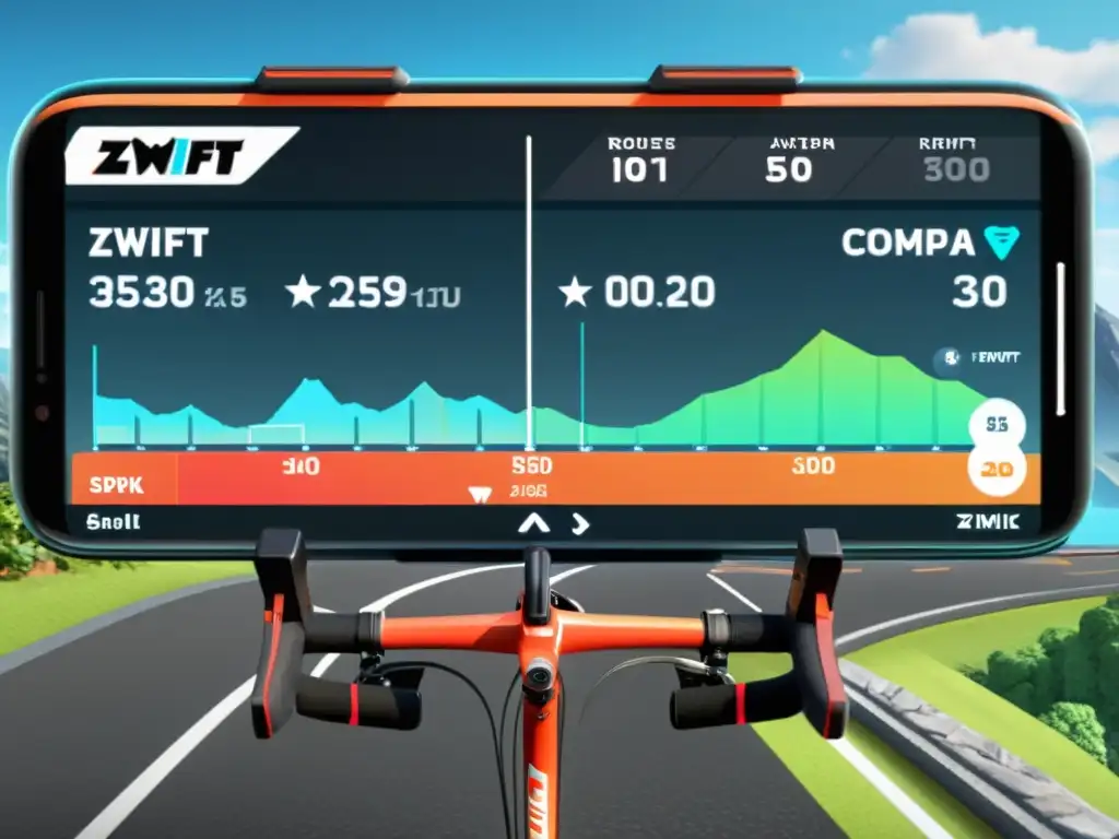 Comparación 8K: Zwift vs Comparativa de interfaces de apps de fitness, destacando la gamificación en fitness para motivación y diversión en el paisaje tecnológico del fitness