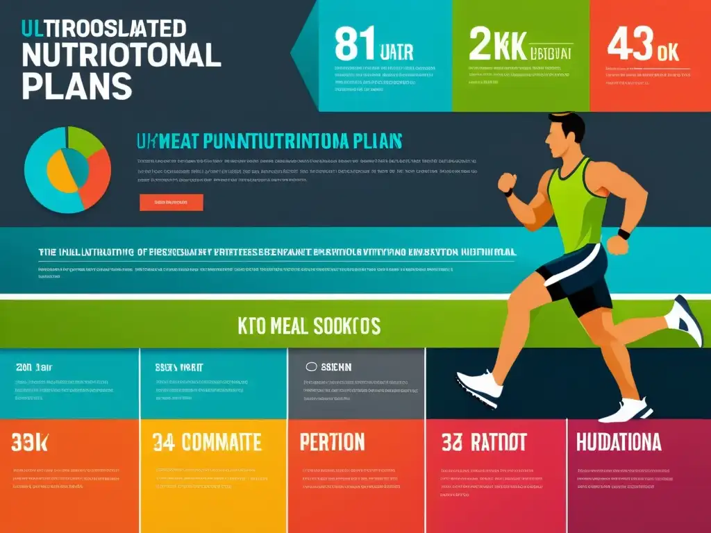Infografía 8K: Nutrición Deportiva Avanzada Infografía nutrición deportiva avanzada: detallada y dinámica, con colores vibrantes y diseño moderno