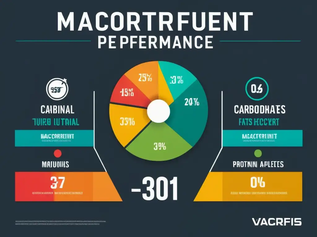 Comparación de Macronutrientes para Rendimiento Óptimo Infografías nutrición deportiva avanzada: Detallada comparación de macronutrientes para optimizar el rendimiento atlético con gráficos coloridos