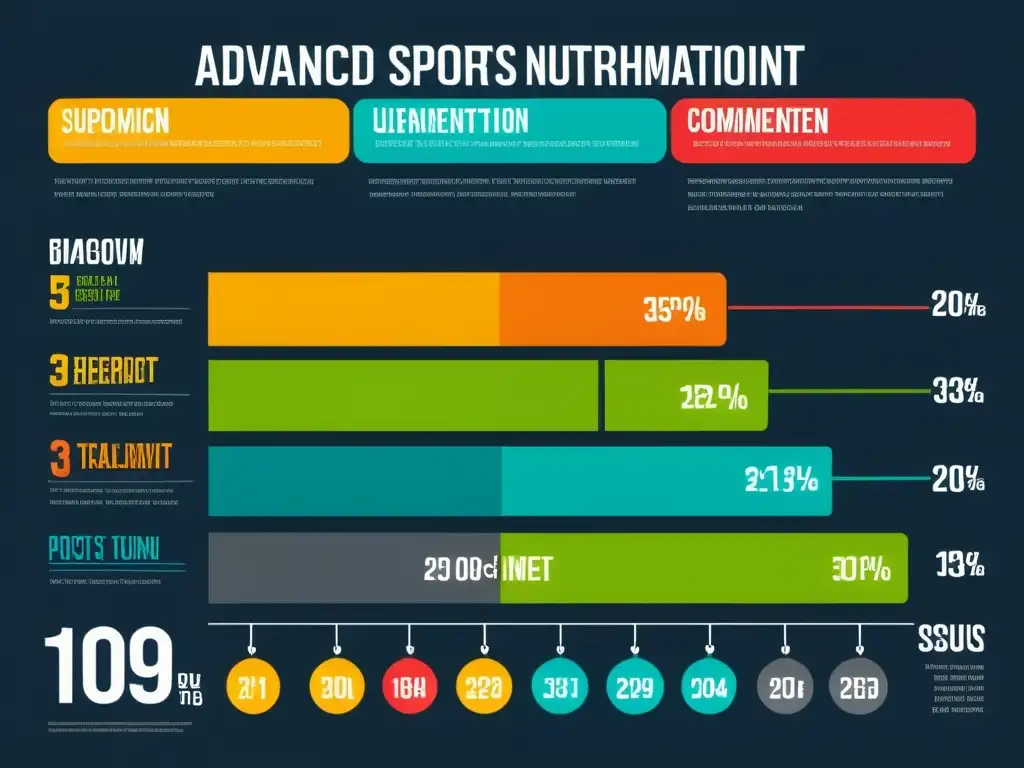 Nutrición Deportiva Avanzada: Infografía Detallada y Colorida Infografía de nutrición deportiva avanzada con gráficos detallados y colores vibrantes, ideal para comprender conceptos complejos