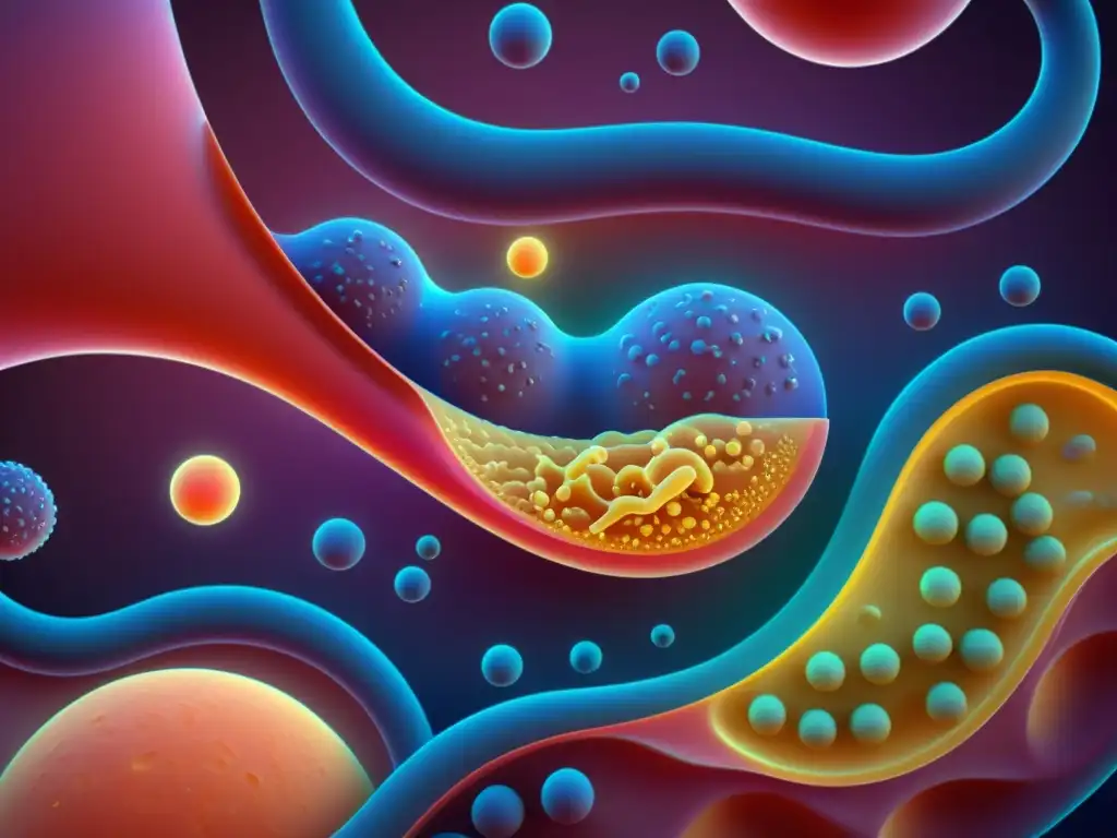 Enzimas Digestivas: Detalle 8k de Acción Detalle de enzimas digestivas en acción, desglosando nutrientes