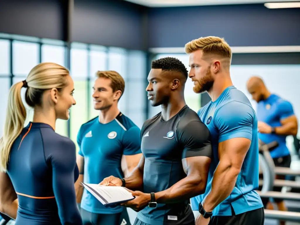 Atletas de Alto Rendimiento en Centro de Nutrición Deportiva Equipo de atletas de alto rendimiento recibiendo planes de crononutrición en instalaciones de vanguardia, para mejorar rendimiento muscular