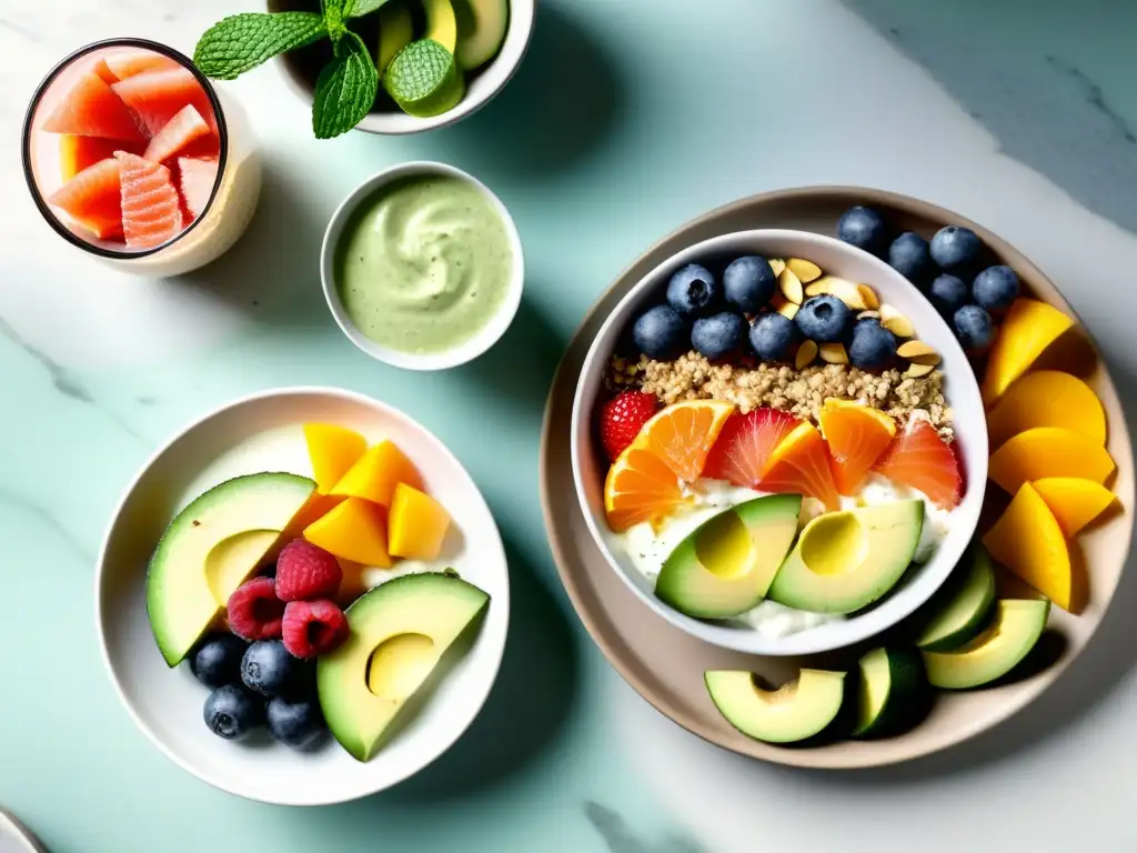 Deliciosos snacks postentrenamiento para una nutrición saludable Escena reconfortante de nutrición deportiva para recuperación postentrenamiento con snacks coloridos y saludables en una cocina moderna