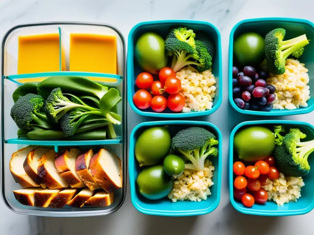 Planificación de comidas para bodybuilders: preparación detallada Una impresionante comida colorida para principiantes en culturismo, evitando errores nutrición deportiva