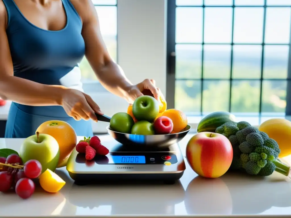 Nutricionista experto preparando plan deportivo Nutricionista profesional preparando un plan nutricional deportivo con ingredientes vibrantes y saludables en una escena cálida y dedicada