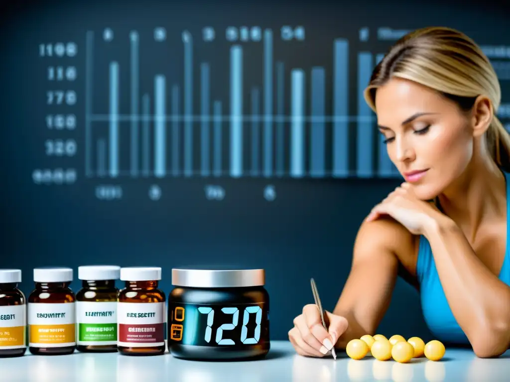 Nutricionista experto en suplementos y crononutrición Nutricionista profesional combina suplementos con crononutrición para éxito muscular, con precisión y dedicación
