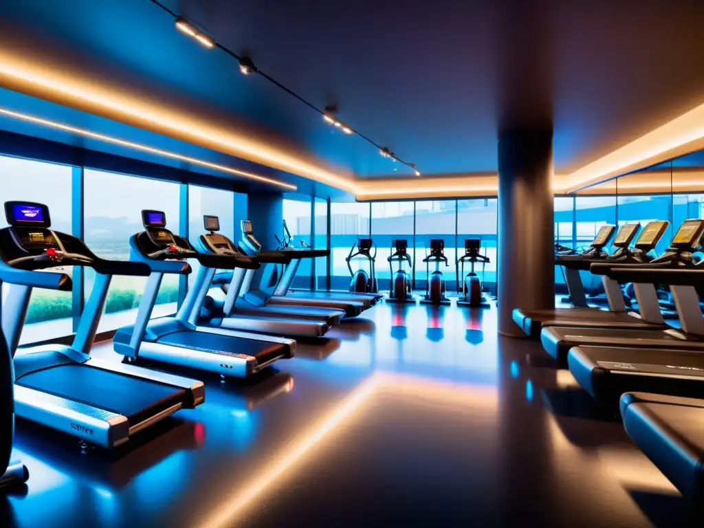 Plataforma Vibratoria: Moderna Energía Fitness Plataformas vibratorias tonificación muscular en gimnasio moderno con luz ambiental y atletas enfocados