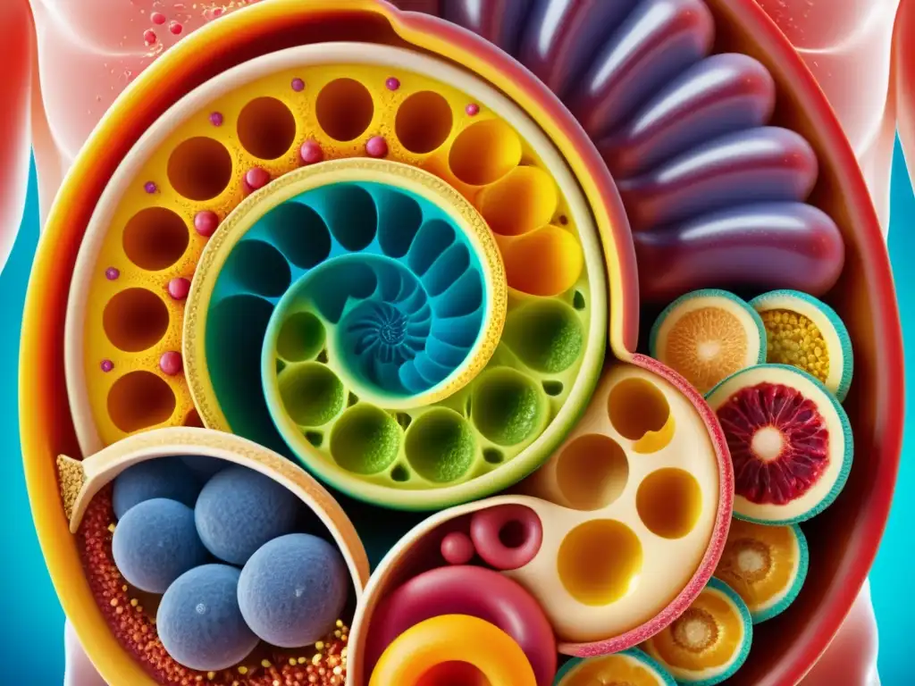 Enzimas digestivas: vitalidad y energía en acción Vibrante imagen de enzimas digestivas y nutrición deportiva en acción, descomponiendo nutrientes con vitalidad y energía