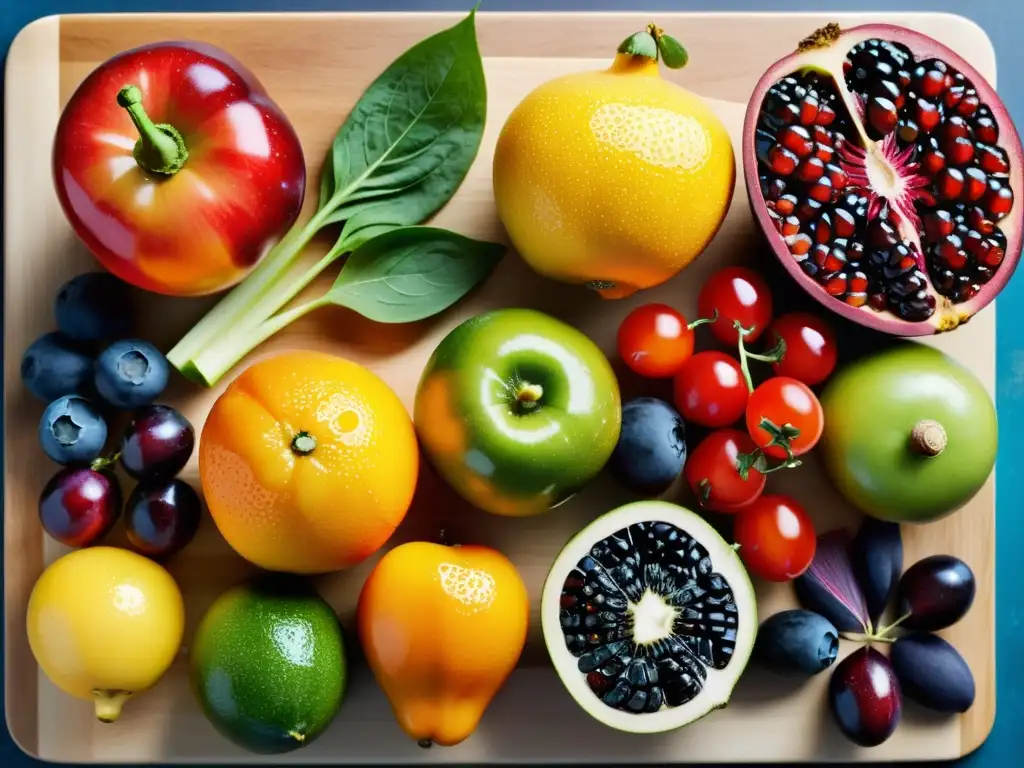 Deliciosos alimentos antiinflamatorios para atletas acuáticos Vibrantes alimentos antiinflamatorios para atletas acuáticos en una composición artística