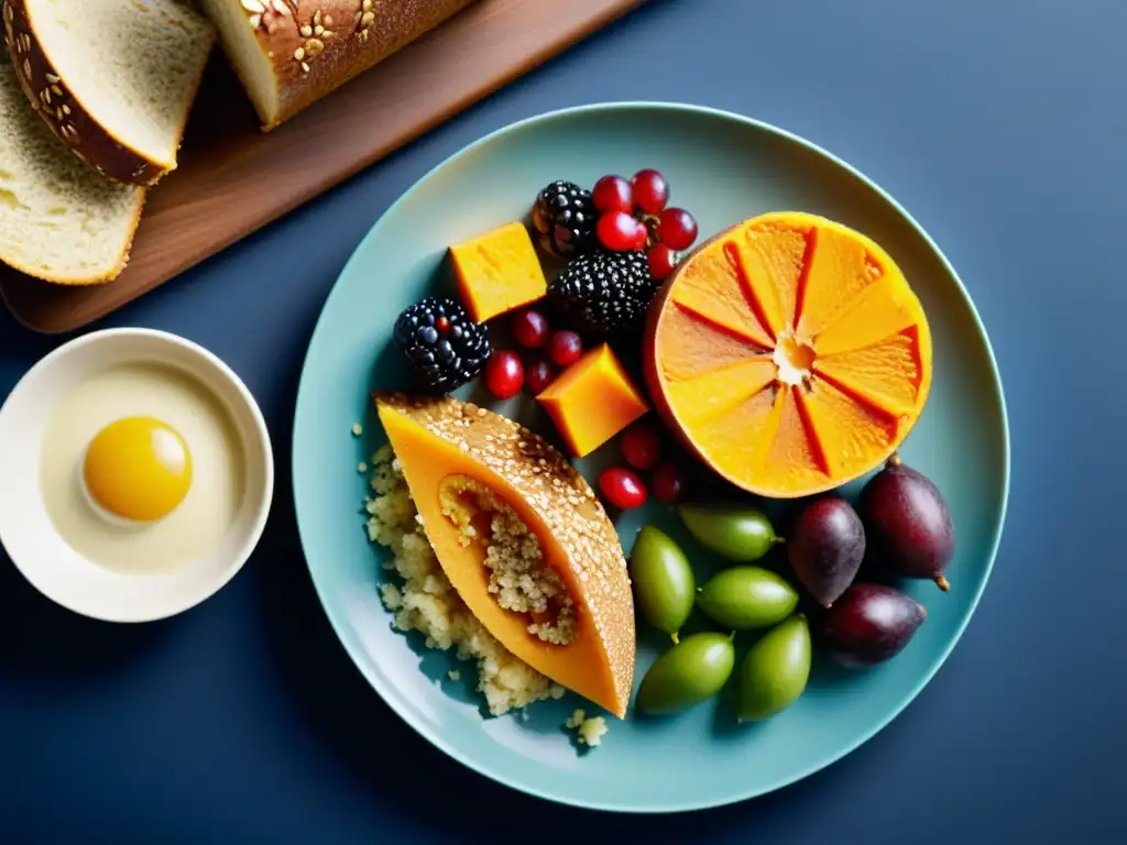 Plato de alimentos ricos en carbohidratos Una vista detallada de un plato de comida colorida y atractiva, resaltando la importancia de la carga de carbohidratos en la dieta equilibrada
